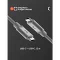 Кабель COMMO Range 240W, USB-C - USB-C, 240W, 1,2м, Gray Inverted
