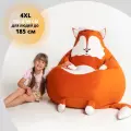 Кресло-мешок Лисенок 4xl, Велюр натуральный, Бескаркасное кресло груша животное игрушка, KresloGrusha.RML