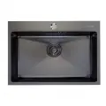 Кухонная мойка Mixline 547238 PRO 65х45 1/2 22см с сифоном черный графит