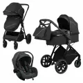 Коляска трансформер для новорожденных 3 в 1 Jovola Folk универсальная, всесезонная, черный
