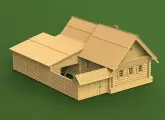 Сборная модель, Дом крестьянина из села Илькино, XIX век, 1414 деталей, М.1:72