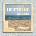 Рамка для фото 38.1х38.1 см, серия Light Frame, фоторамка деревянная. Неокрашенная, cкругленный профиль 24х16 мм. Карельская сращенная сосна