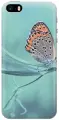 Силиконовый чехол на Apple iPhone SE / 5s / 5 / Эпл Айфон 5 / 5с / СЕ с рисунком Бабочка на листке