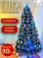 Елка новогодняя искусственная с встроенной гирляндой (белоснежные кончики), елка искусственная 90см