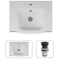 Раковина для ванной комнаты AM.PM, 65см, нестандартная форма, с донным клапаном, белая
