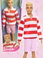 Кукла Кен Barbie Fashionistas блондин, в полосатой рубашке и розовых шортах