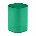 Подставка для канцелярских принадлежностей Стамм Фаворит, квадратная, тонированная зеленая (ПС-30581), 12шт.