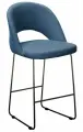 Стул полубарный, барный стул со спинкой для кухни Lars Синий линк