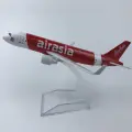 Модель самолета 16 см. Boeing 737 Air Asia, фабричное производство, металл, на подставке