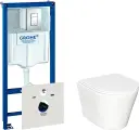 Комплект Унитаз подвесной Ceramicanova Forma CN3011 с микролифтом / Инсталляция Grohe Rapid SL 38772001 3 в 1 с кнопкой смыва / Шумоизоляция 37131000