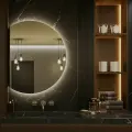 Зеркало Дафна 120*80 с нейтральной LED-подсветкой обрез слева взмах руки