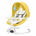 Электронный шезлонг качели Dearest Deluxe-2 White Yellow 2024, умное укачивание