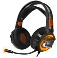 Гарнитура игровая CROWN CMGH-3003 Black&orange, оранжевая светодиодная подсветка