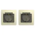 Schneider Electric GLOSSA розетка с заземлением со шторками с крышкой, 16А, IP44, в сборе, бежевый (2шт) (арт. GSL000248)