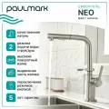 Смеситель Paulmark Neo, для кухонной мойки, никель, Ne214419-Ni