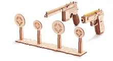 Деревянный конструктор 3D Wood Trick Набор пистолетов резинкострелы с мишенями, тир