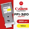 Совместимый струйный картридж PFI-320Y для принтера Canon ImagePROGRAF TM-200, TM-255, TM-355 и тд, 300мл, желтый