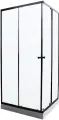 Душевой уголок Parly ZEQ911B с поддоном, стеклянный, черный, 90x90, с низким поддоном, квадратный раздвижной