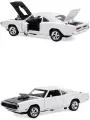 Металлическая машинка Mini Auto 1:32 Dodge Challenger 16,5 см. инерционная, свет, звук / Белый
