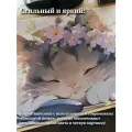 Коврик для мыши 900х400х3. Котик спит за компьютером