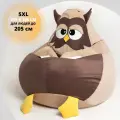 Кресло мешок Сова 5xl, Велюр натуральный, Бескаркасное кресло-груша животное игрушка, KresloGrusha.RML