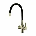 Смеситель для кухни с гибким изливом Paulmark SALIX бронза, с подключением фильтра питьевой воды, Sa213419-BR