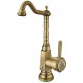 Смеситель для кухни Zorg Antic A 306K-BR однорычажный, бронзовый, латунный, с поворотным изливом, чешский