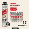 Профессиональная монтажная пена Sila Pro TopGun 65 SIBERIA, летняя, 850 мл, 12 баллонов, SPTGSBSUM65