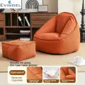 Кресло-мешок EVINDEL, большой размер, вельветовый чехол, оранжевое