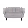 Прямой дизайнерский диван ракушка, Pearl double grey, интерьерный, серый с черными ножками