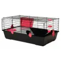 Клетка для кроликов и морских свинок VOLTREGA (530), чёрно-бордовая, 80х46х35см (Испания)