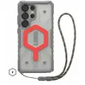 Чехол + шнурок с поддержкой MAGSAFE Uag Pathfinder Clear для Samsung Galaxy S25 Ultra, цвет прозрачно/красный (Active Lava Lanyard)