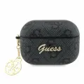 Чехол Guess PU leather 4G with metal logo and Heart charm для Airpods Pro 2 (2022), черный