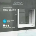 Зеркальный шкаф Aquaton Сканди 90 1A252302SD010 Белый МДФ / ЛДСП белый с дверками, с открытыми полками Россия