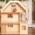 Деревянный Кукольный домик №5-2 Большой (2 этажа с большой мансардой) для кукол 15-23 см