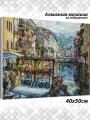 Алмазная мозаика Белоснежка  Франция. Плотина на реке Тиу / 40х50 см / На подрамнике / Полная выкладка / Улица