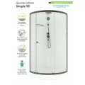Душевая кабина Domani-Spa Simple 90х90, низкий поддон, белые стенки, профиль черный, стекло прозрачное 4 мм