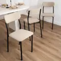 Стулья для кухни SANYAK комплект 3 шт мягкие со спинкой для обеденной зоны, велюр, Бежевый