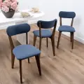 Стулья для кухни SANYAK комплект 3 шт мягкие со спинкой для обеденной зоны, велюр, Синий