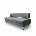 Диван прямой прага 170х67х77 см, нераскладной, серая экокожа