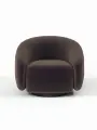 Кресло Крутящееся Manons Maison Kali, механизм Нераскладной, Велюр коричневый/цоколь Black, 82х73х79 см