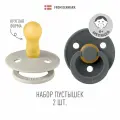 Набор 2 шт. Соска-пустышка BIBS латексная классическая Colour: Sand/Iron 6+ месяцев