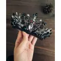 Черная корона 1 шт, черная диадема, корона ручной работы на хеллуин, украшение на голову