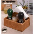 Салфетница деревянная подставка под соль перец натуральный дуб