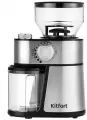 Электрическая кофемолка Kitfort КТ-717 жерновая, 200 Вт, настройка степени помола, цвет серебристый