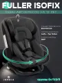 Автокресло Indigo Jovola Fuller Isofix растущее, поворотное 0-36 кг, серый-черная кожа