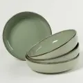 Набор глубоких тарелок Kutahya Pearl, фарфор, зеленый, 4 шт.
