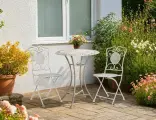 Комплект дачной мебели ажурный прованс (2 стула, стол), металл, белый, Edelman