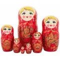 Матрешка деревянная Жар-Птица на красном, 7 мест, 21см / Развивающие детские игрушки