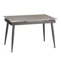 Стол обеденный кухонный TetChair Balmoral/Балморал, раздвижной (120+40)х80х75 см, керамика матовая, металл, серый/чёрный